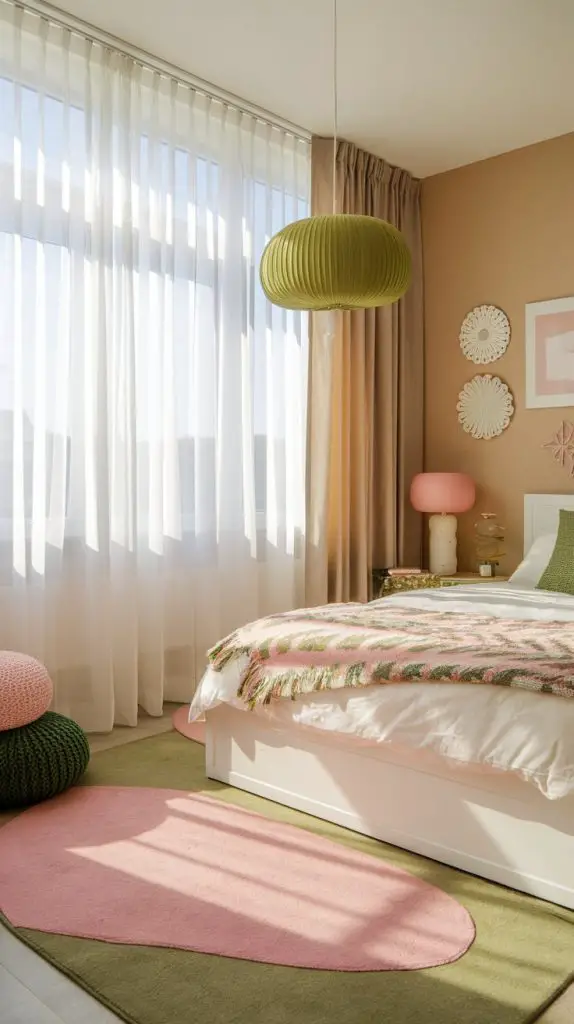 Swap out heavy winter drapes for light and airy curtains. Picture sheer white curtains that let in plenty of natural light, creating a bright and cheerful ambiance. These curtains can make your space feel larger and more open, perfect for the spring season.