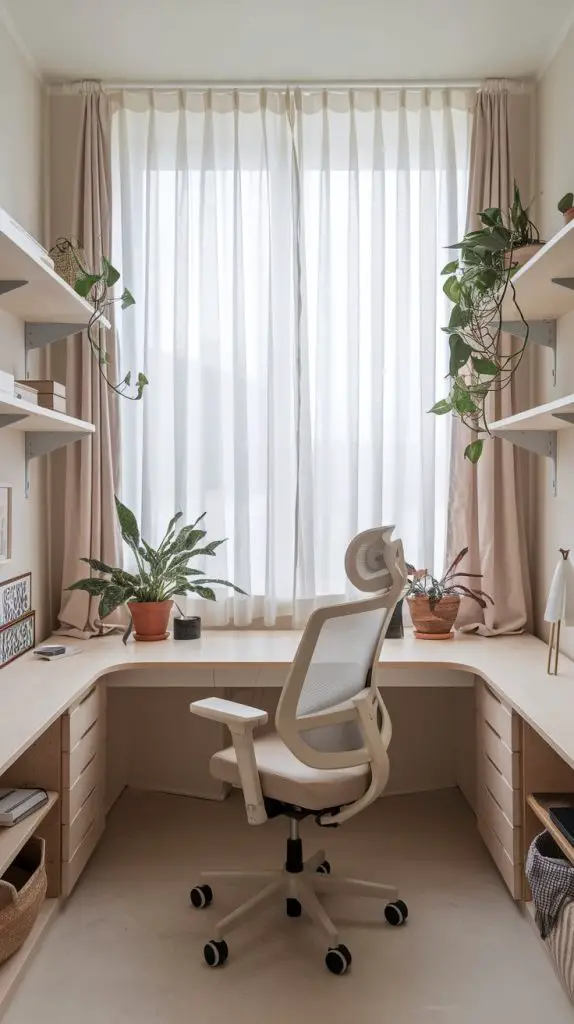 Scandinavian design is known for its simplicity, functionality, and connection to nature. This style is ideal for small home offices as it emphasizes light and airy spaces. Choose a light-colored wooden desk with clean lines and pair it with a comfortable chair in a neutral shade. Keep the color palette light and neutral to create a calming environment.