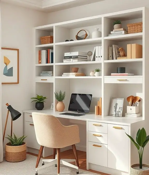 49 Stylish Neutral Home Office Ideas for a Calm and Productive Space