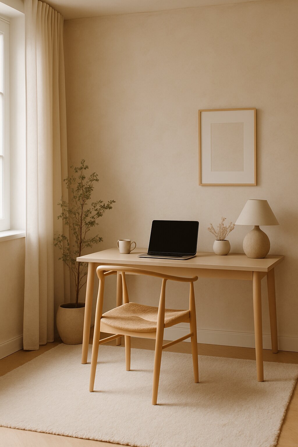 Beige cream minimalist office