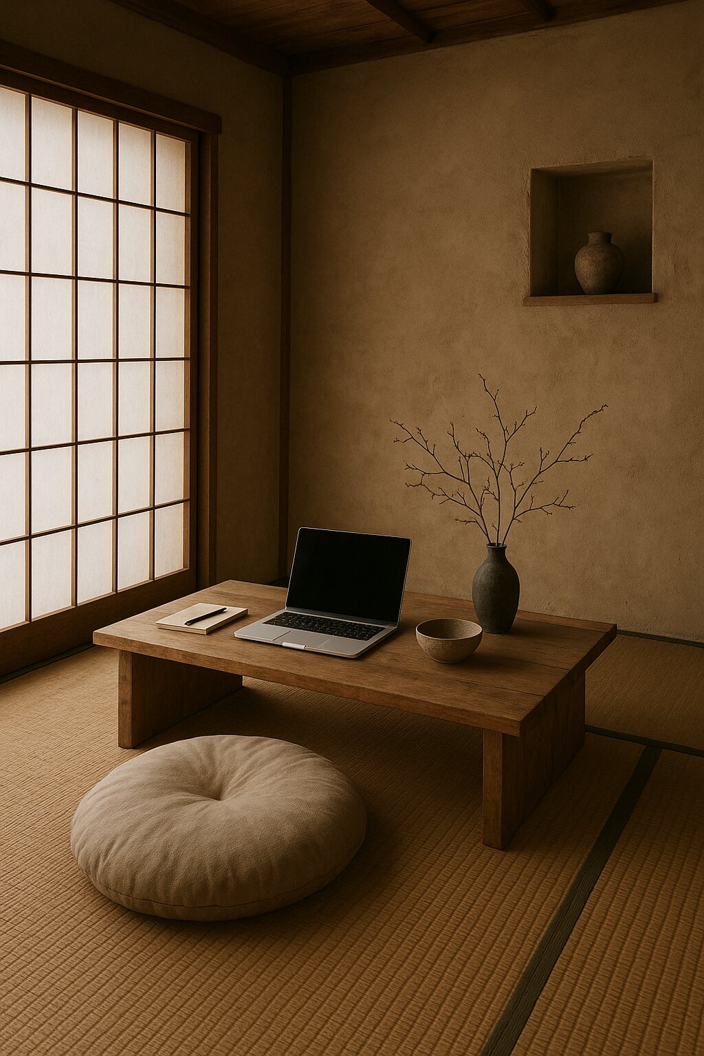 Wabi-sabi minimalist office