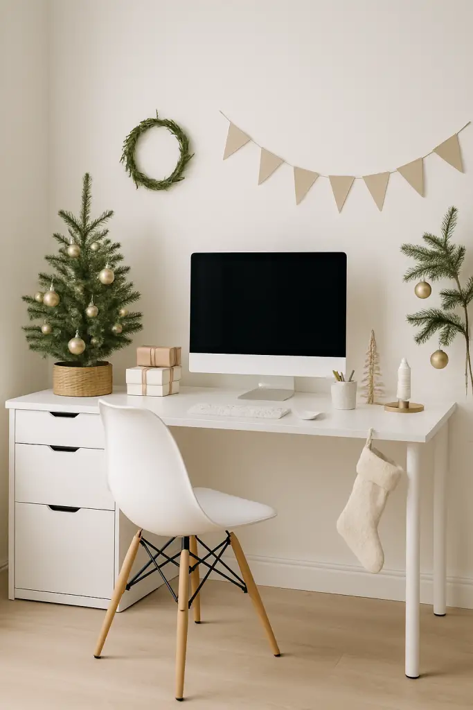 Minimalist Christmas office