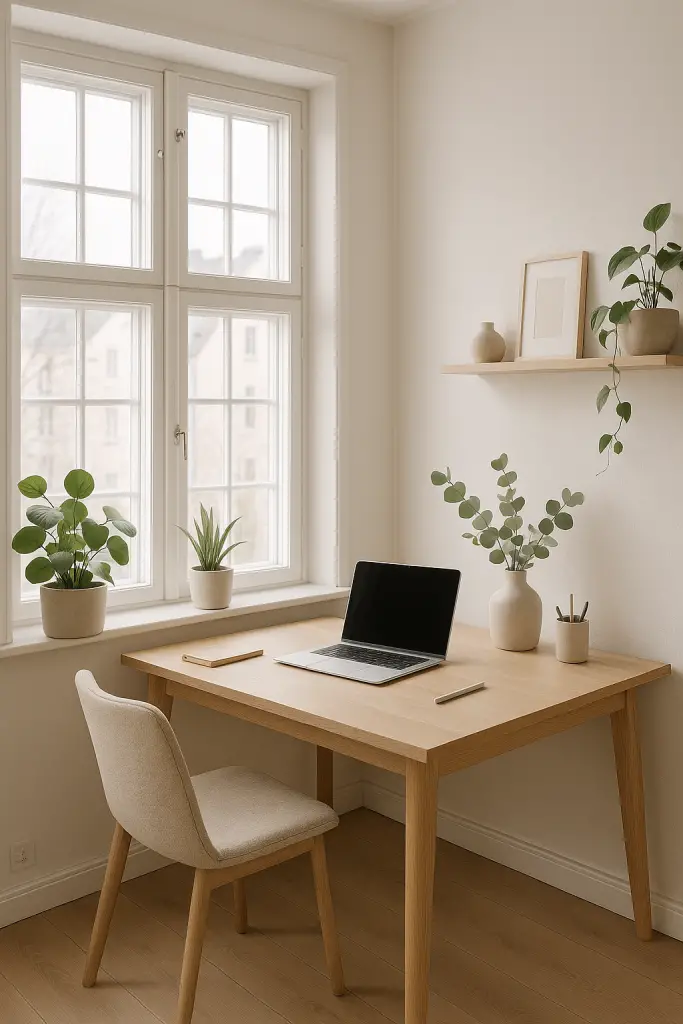 Scandinavian white windows office
