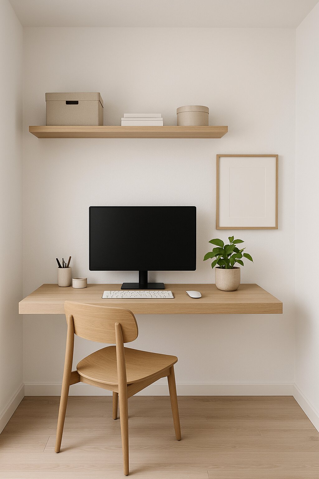 Floating desk minimalist office