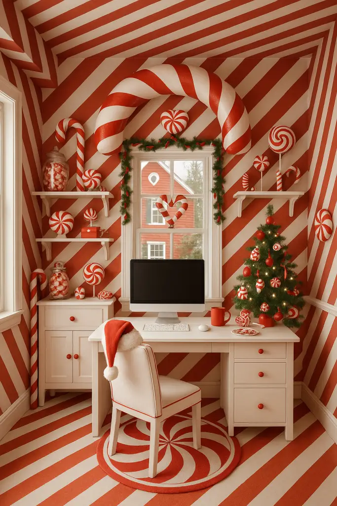 Candy cane Christmas office