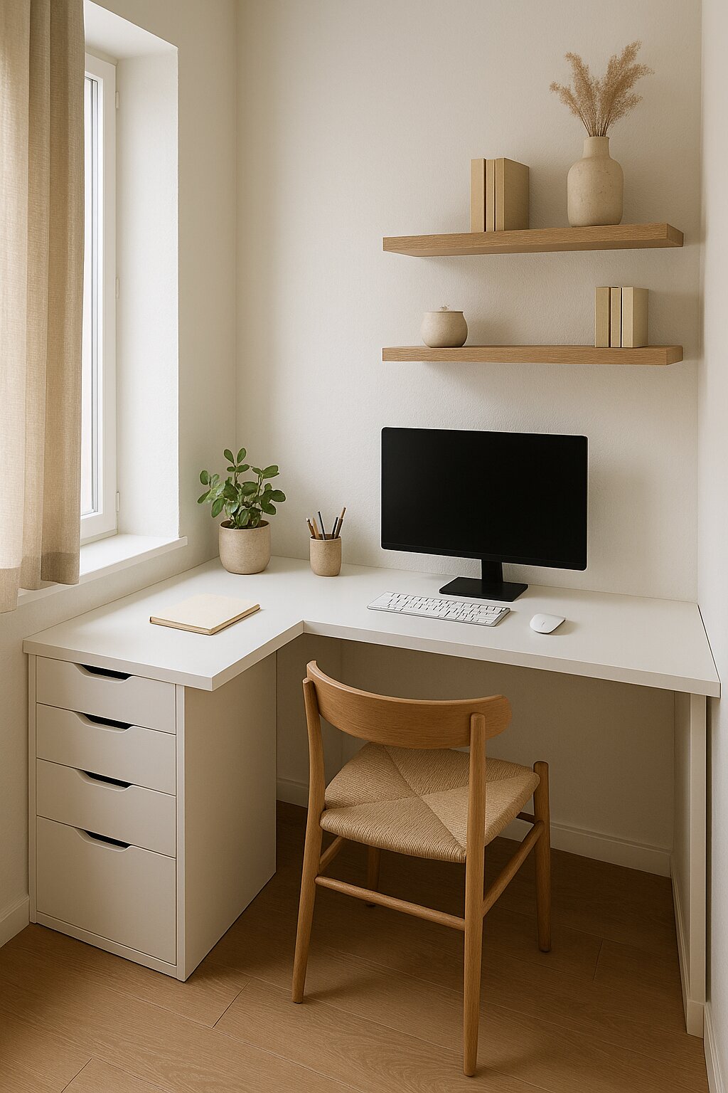Corner minimalist office