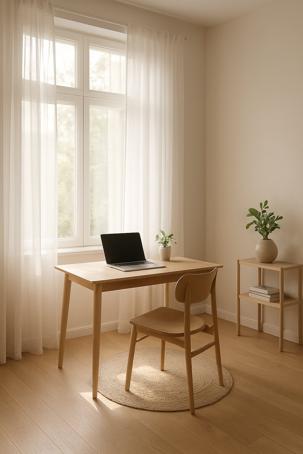 Natural light minimalist office