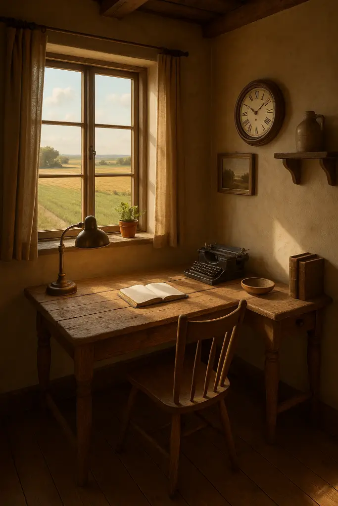Farmhouse pastoral view office