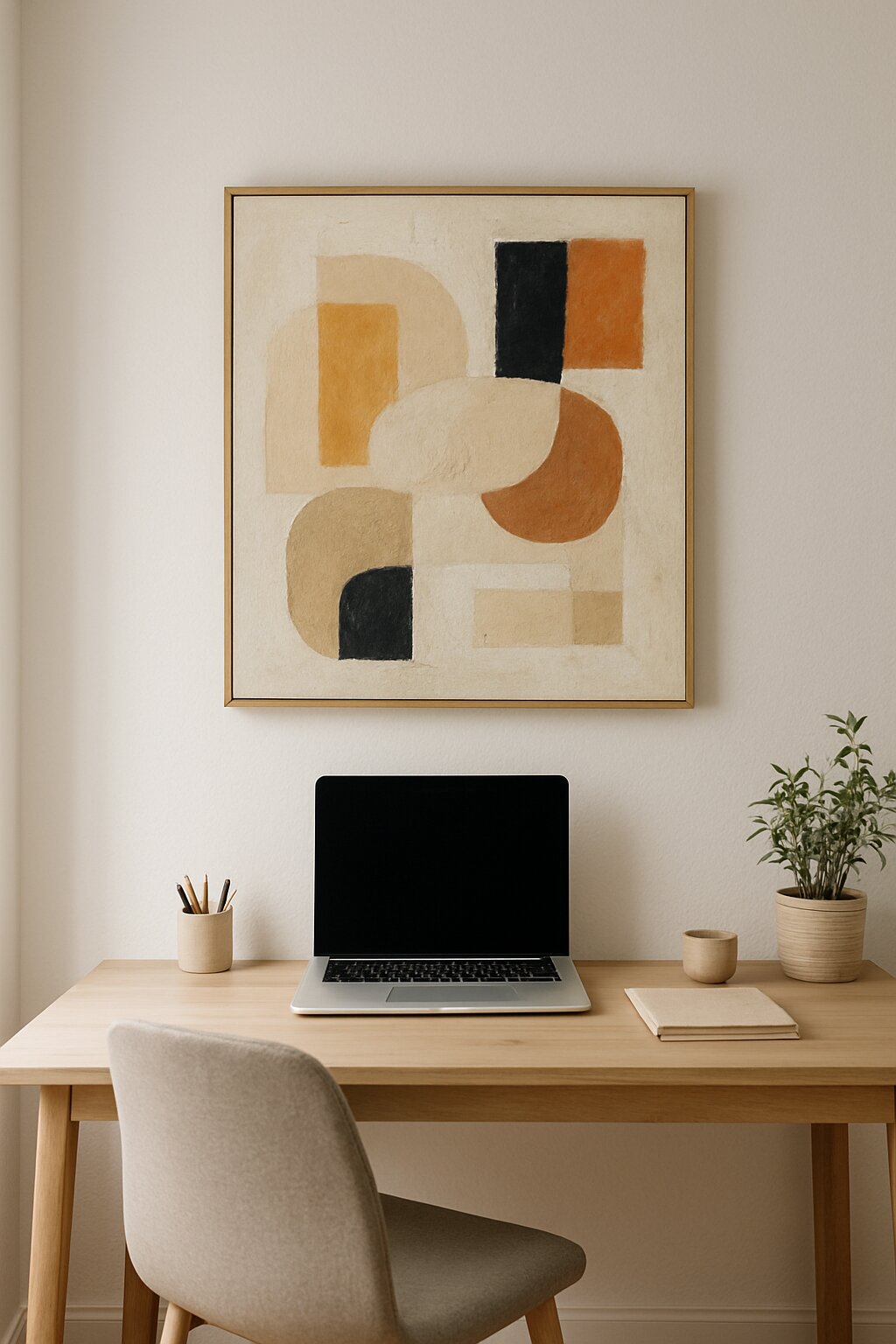 Abstract art minimalist office