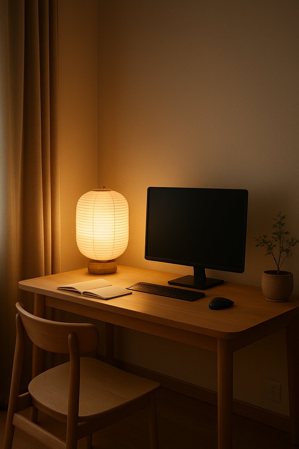 Paper lantern minimalist office