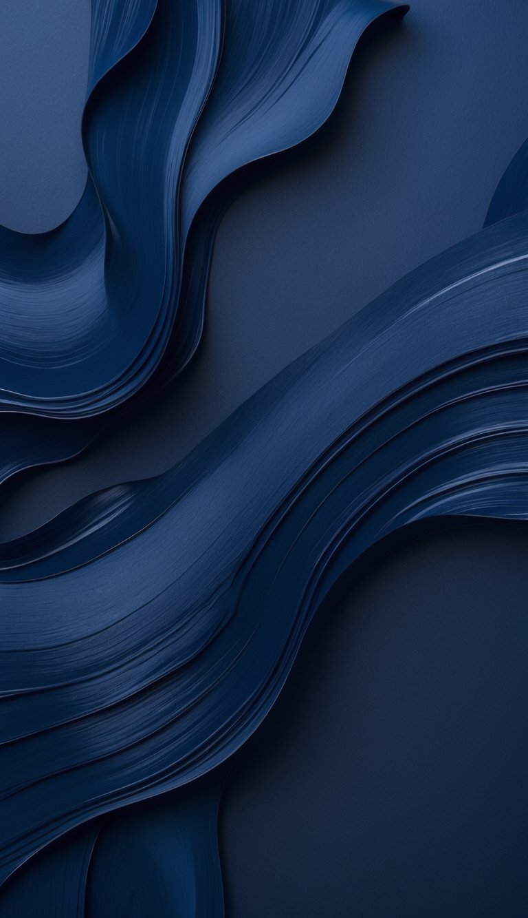 Close-up view of a navy blue abstract brushstroke textured wall.