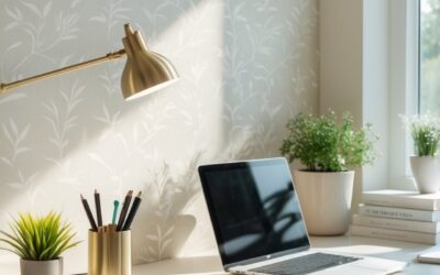 15 How to Coordinate Your Office Wallpaper with Desk Accessories