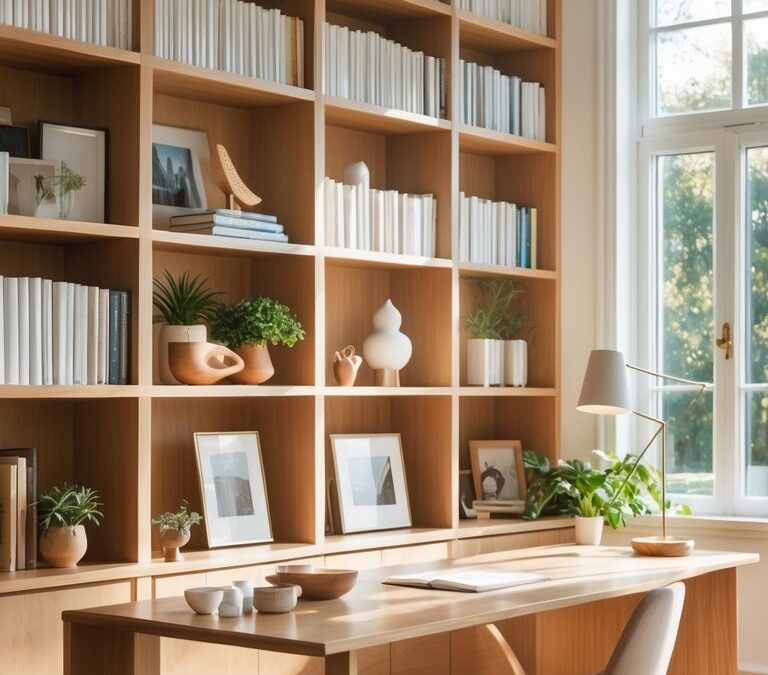 How to Style a Bookshelf: 15 Nancy Meyers Office Styling Tips