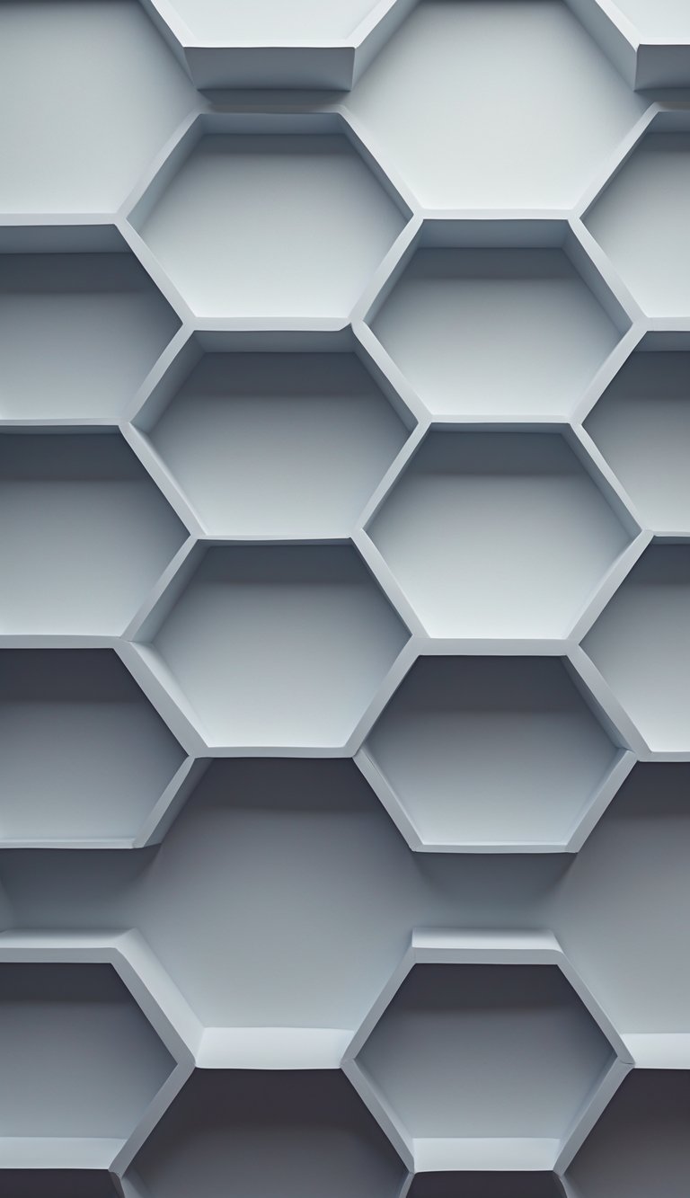 A seamless monochrome hexagon grid pattern with varying shades of gray forming a geometric design.