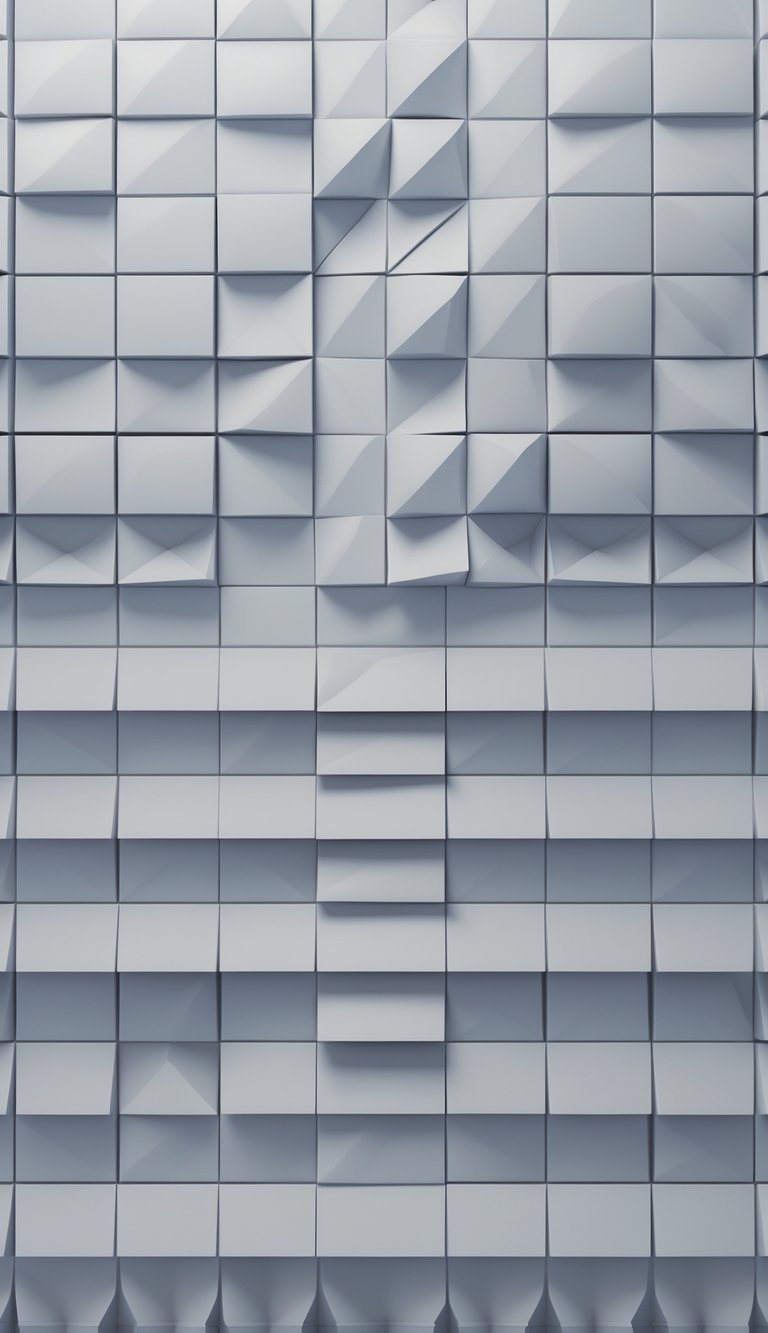 Close-up view of a seamless pattern made of small, evenly spaced triangles in varying shades of one color.