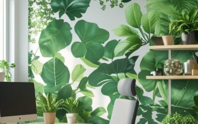 22 Green Office Wallpaper Ideas to Reduce Eye Strain